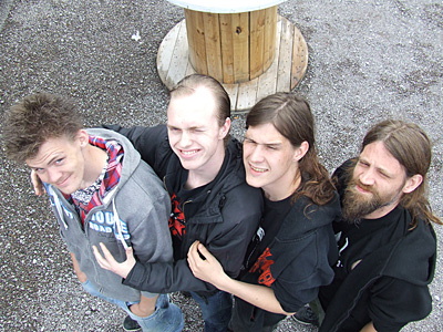 Quizvinnere. Fra venstre: Tor Brian Surdal, Rasmus Henriksen, Marius Solli og René Undem. 